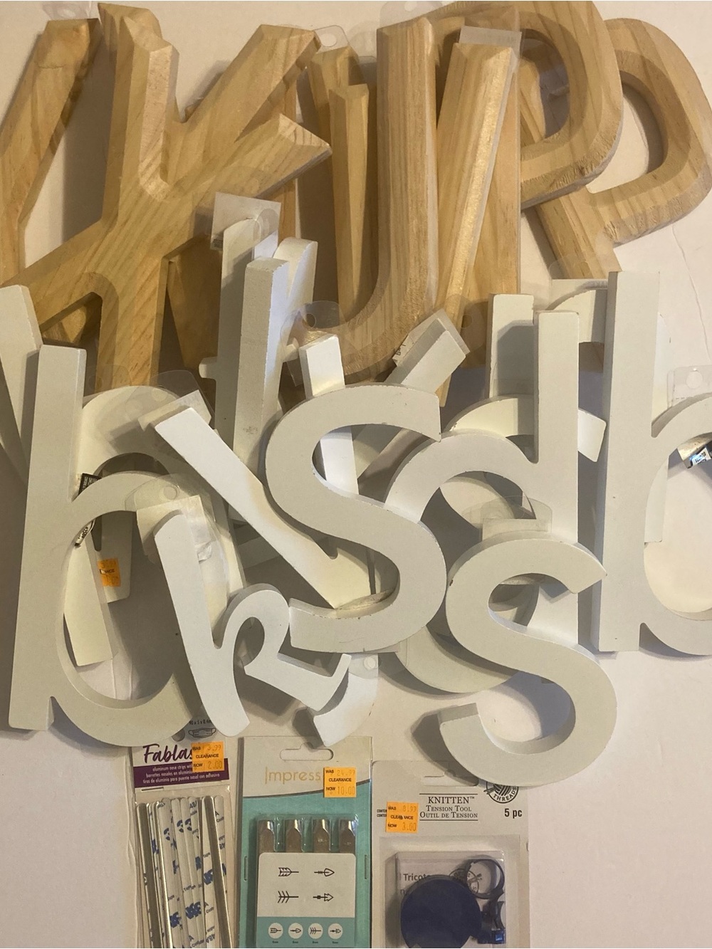 Wooden & White Decorative Letters - various crafting items
